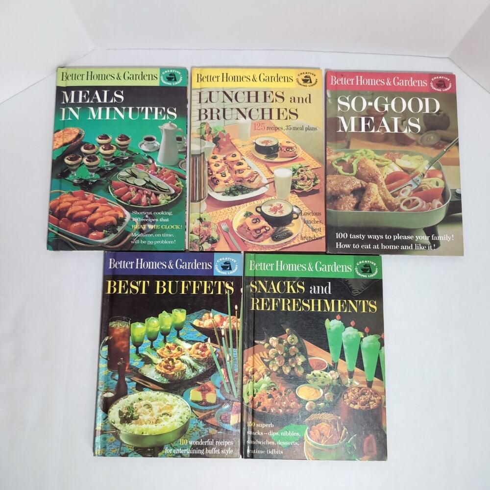Lot of 5 Better Homes & Gardens Creative Cooking Library Cookbooks